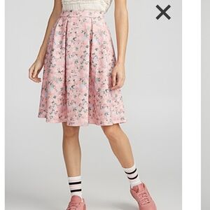 Simons Pink Pleated Midi Skirt for Casual Wear